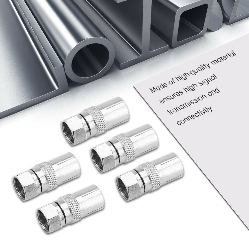 5Ã— F-Type F Jack To Male Plug RF Coaxial Connector Adapter Convertor