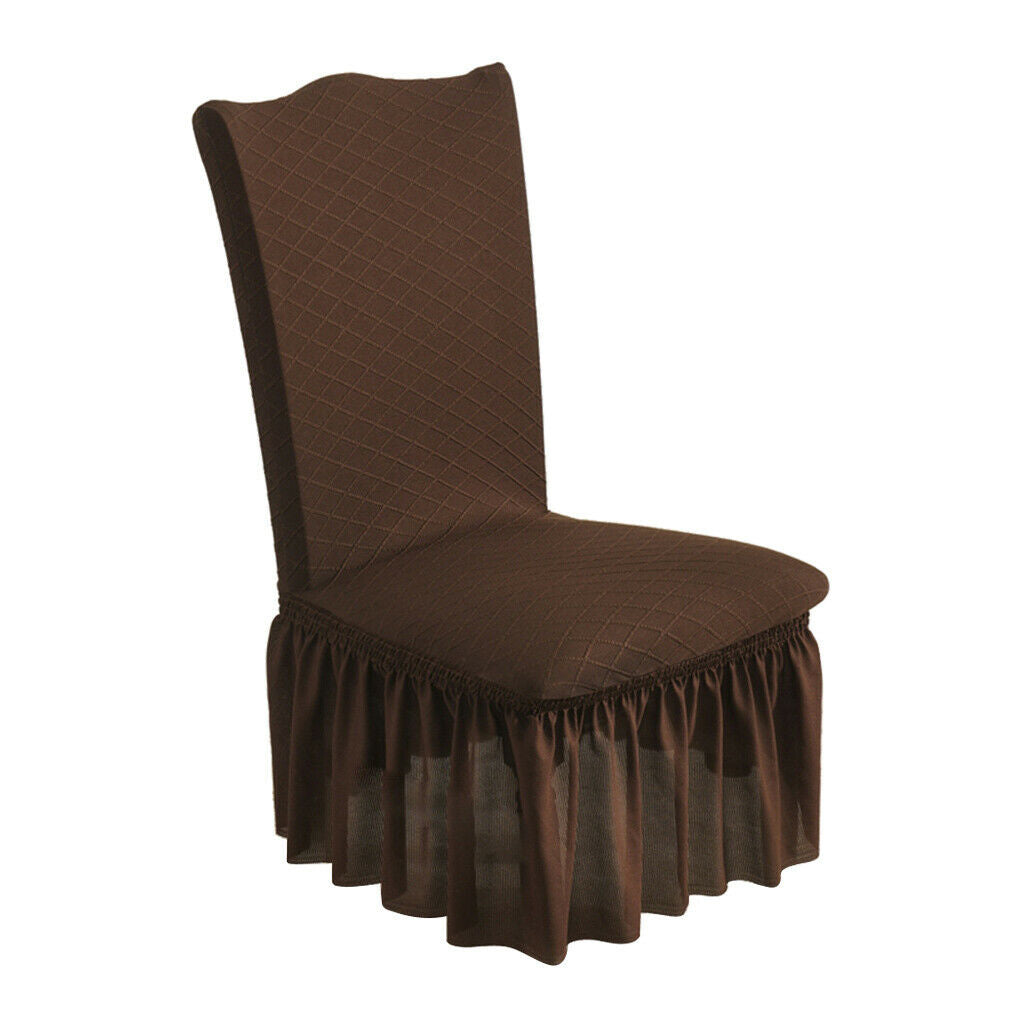 Stretchy Chair Covers Super Fit Anti-slip Chair Protector Dark Coffee