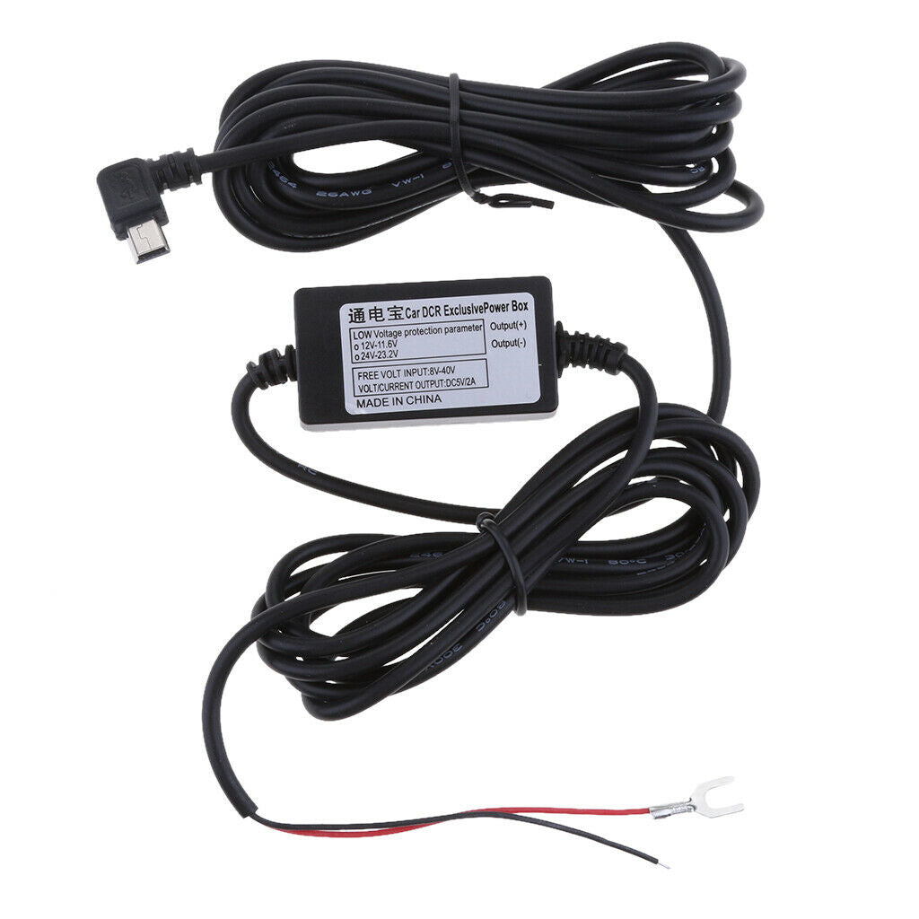 12V / 24V to 5V Car   Cam Hardwire Kits Inverter  USB Right Head