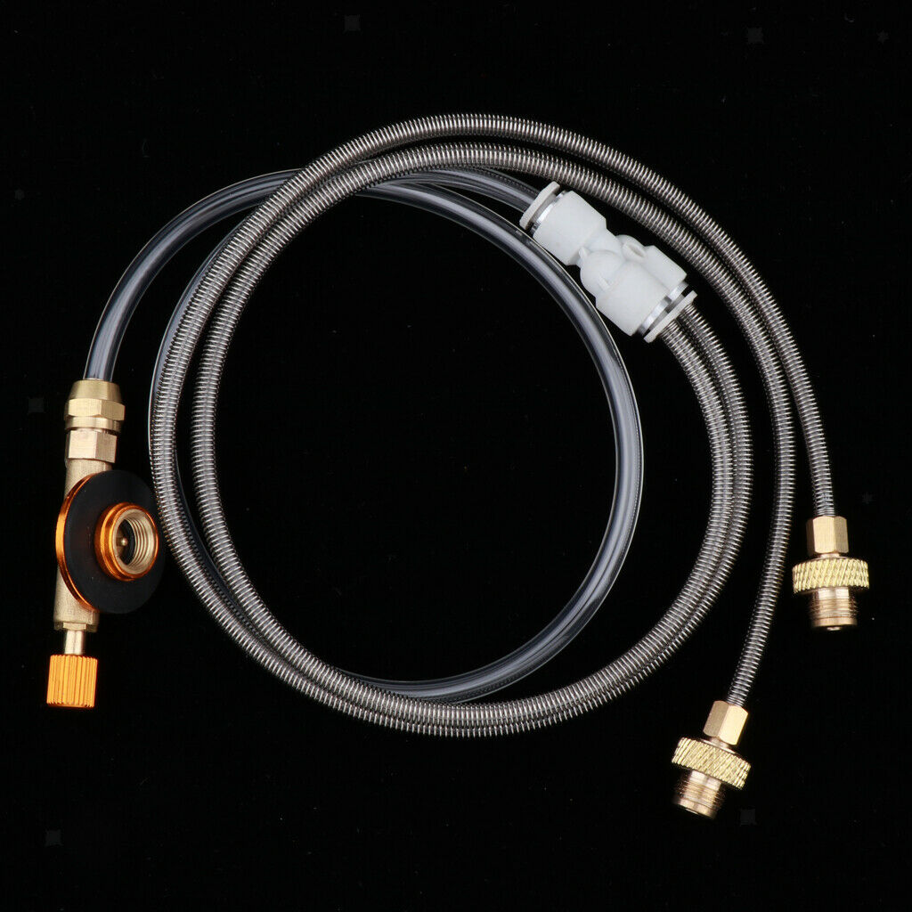 Outdoor Camping 2 Way Dual Pipe Adapter Hose Pipe Burner