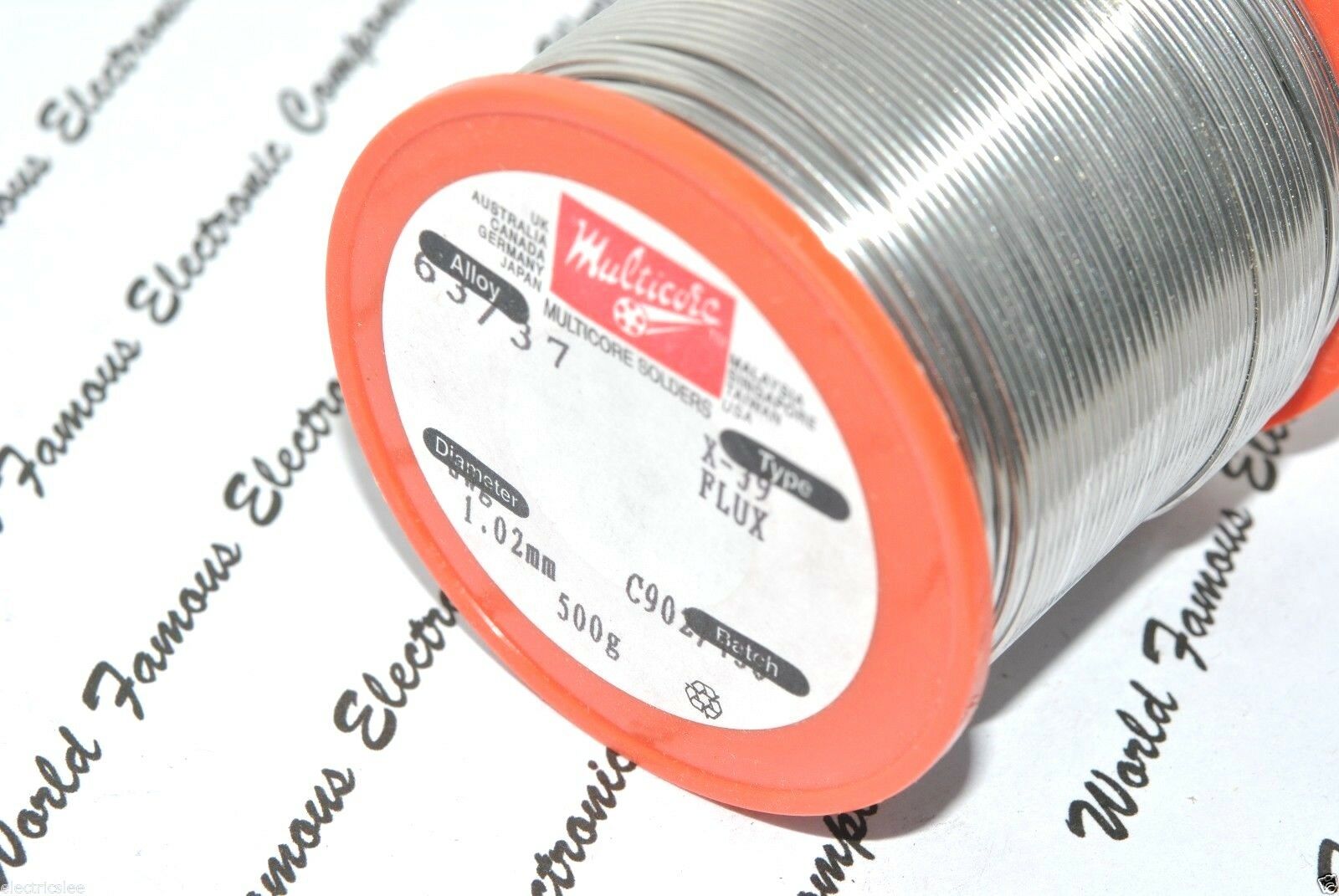 500g - MULTICORE X-39 Flux 63/37 1.02mm Solder