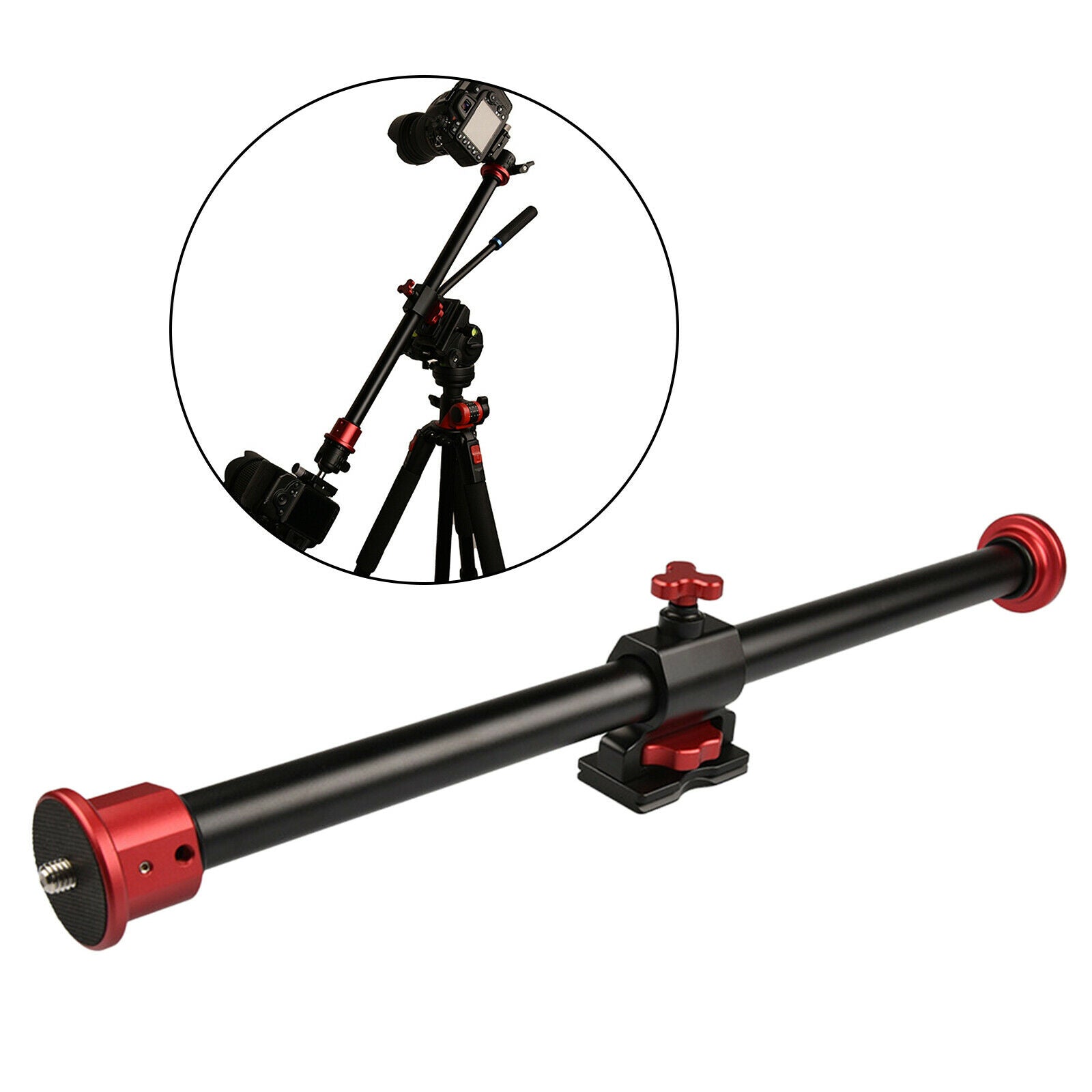 20"Aluminum Double End Camera Tripod Cross Arm Horizontal Rod Extension Pole