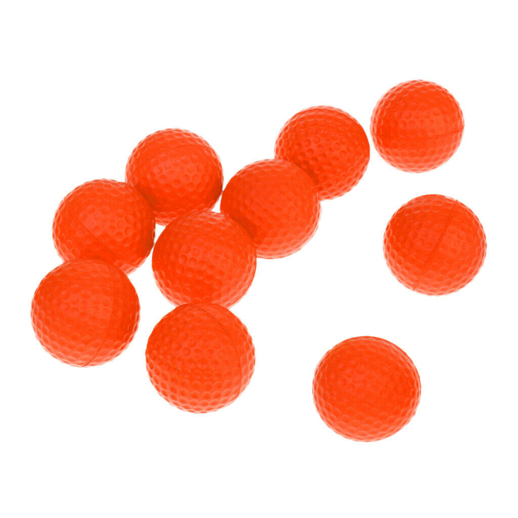 10pcs 42mm Golf Soft Ball PU Orange Golfer Balls Elastic Practicing Foam Ball