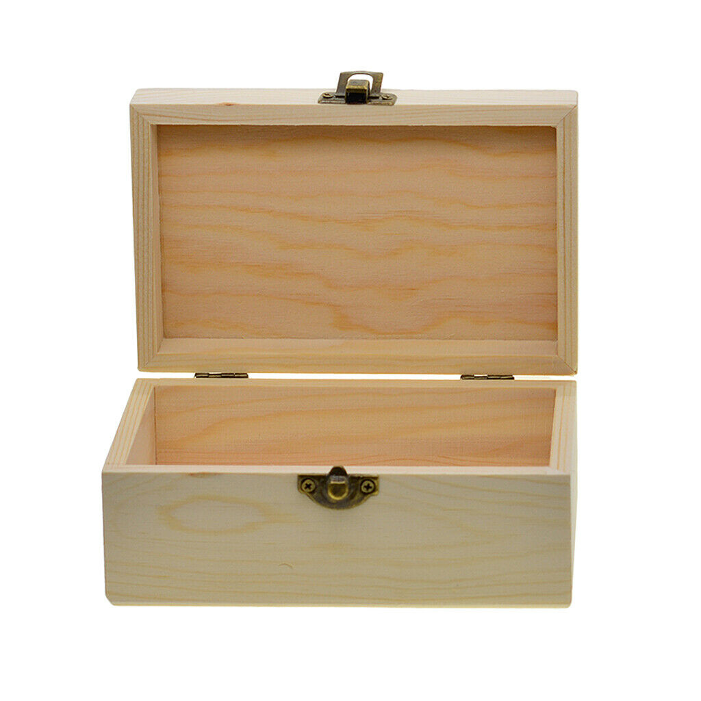 Unpainted Wooden Storage Box Large Rectangle Wood Box Jewelry Box Wedding Gift
