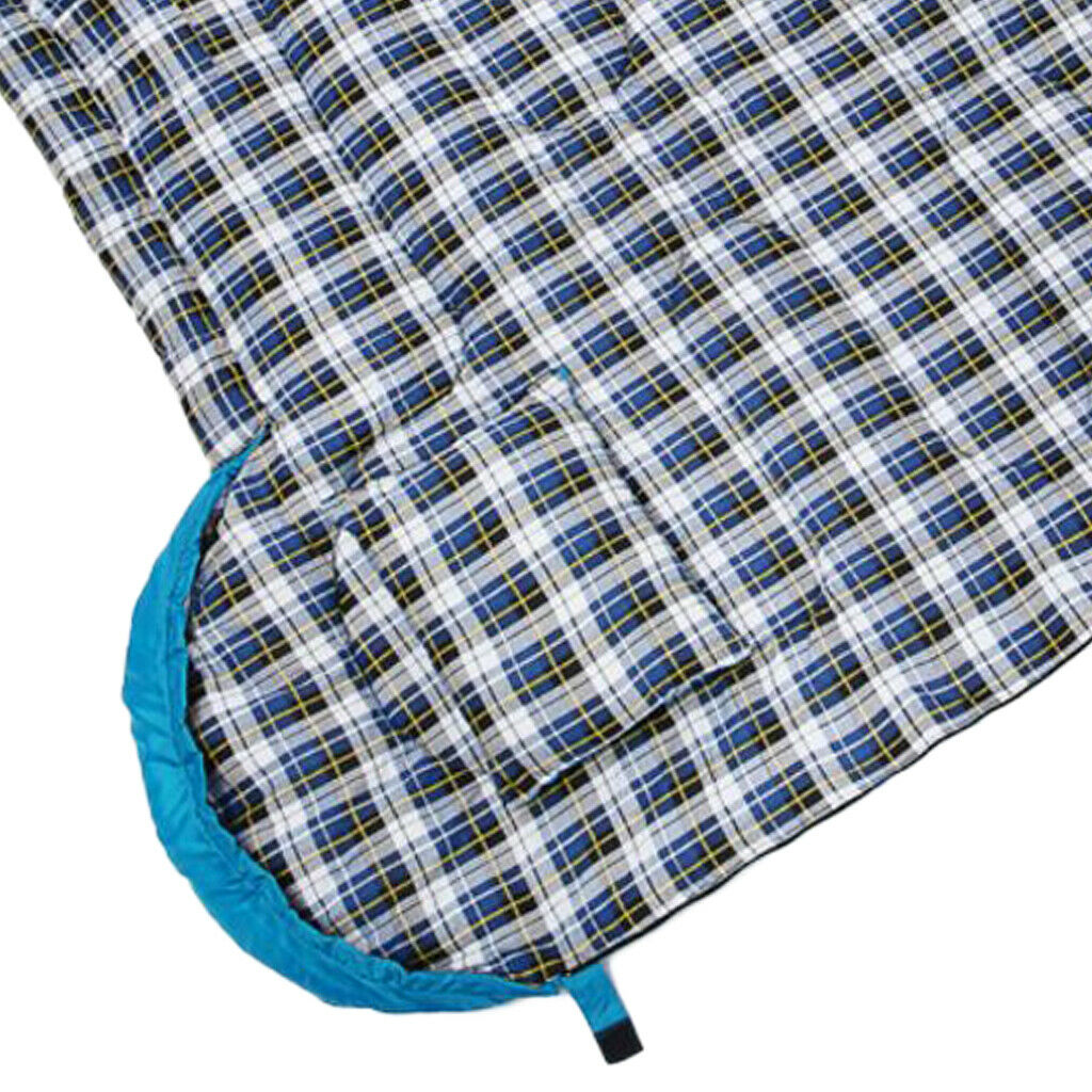 Camping Splicing Envelope Sleeping Bag with Pillow and Compression Sack Blue