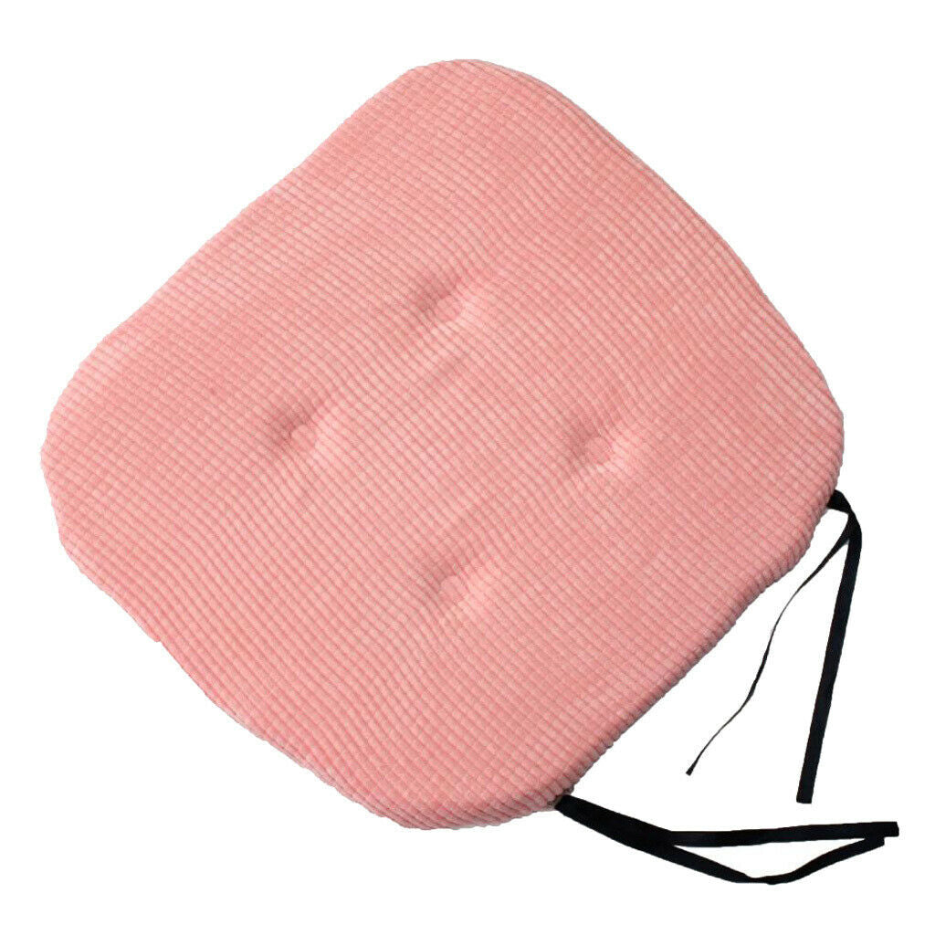 Chair Pads Square Cotton Chair Cushion with Ties Soft Seat Pads pink