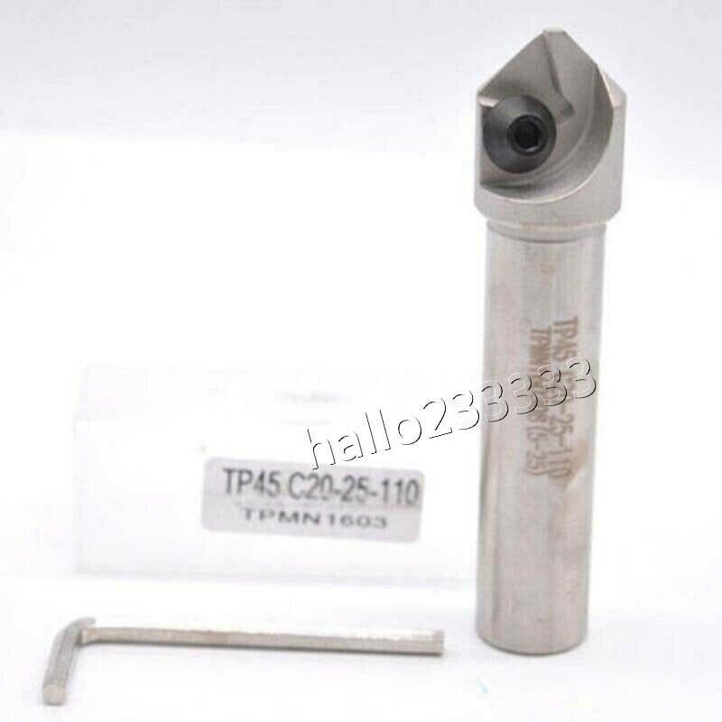 45° 5mm-25mm TP45C20-25-110 Chamfering drill tool holder For TPMN1603 inserts