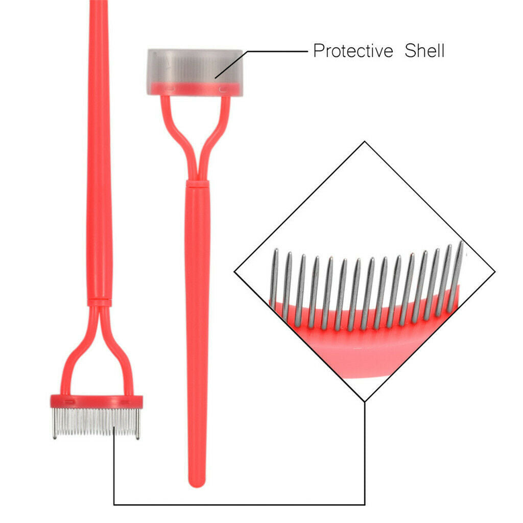 Salon Metal Comb Brush Lash Eyebrow Cosmetic Natural Make Up Eyelash Extension