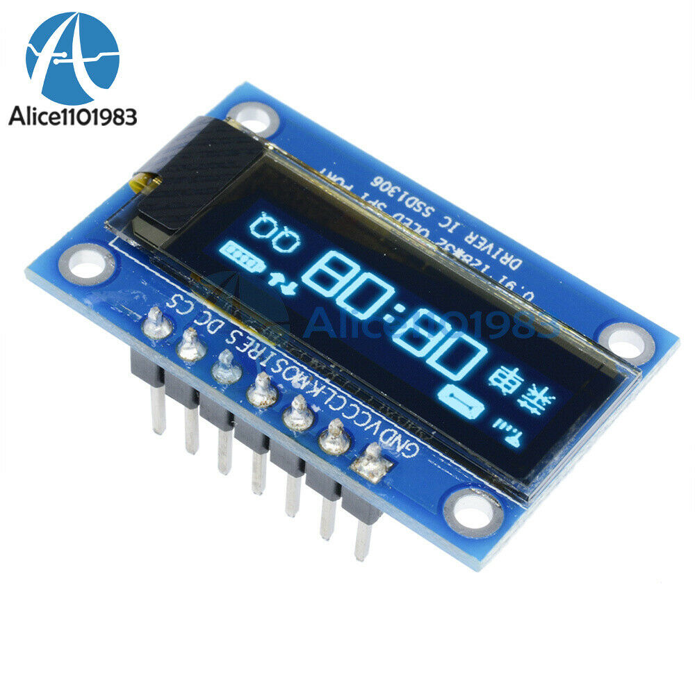 0.91" inch 128*32 Blue SPI OLED LCD Display Module DC 3.3V 5V Screen For Arduino