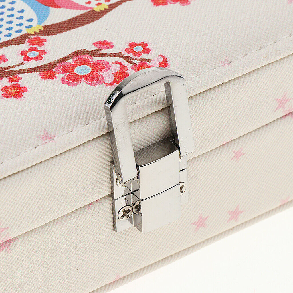 Small PU Leather Travel Jewelry Box Case for Rings Earrings Necklace Style 4