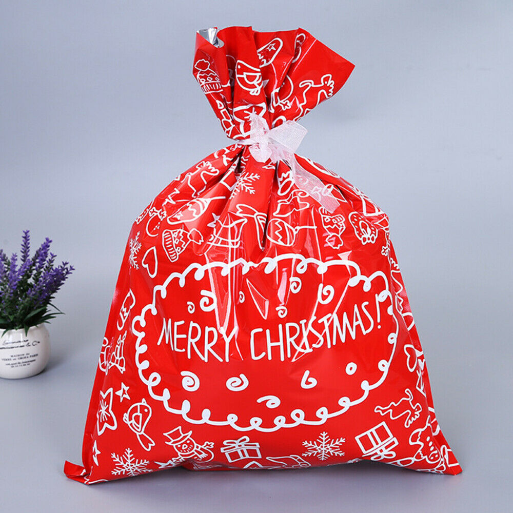 30pcs Christmas Gift Bags with Ribbons Assorted Wrapping Xmas Candy Bags Set