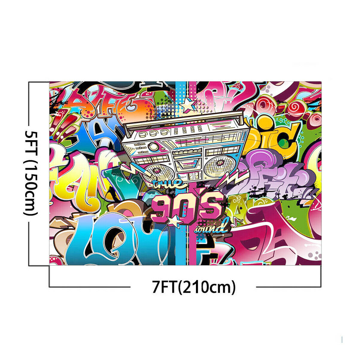 7x5FT 90s Hip Hop Party Themed Studio Cloth Photography Background Backdrops