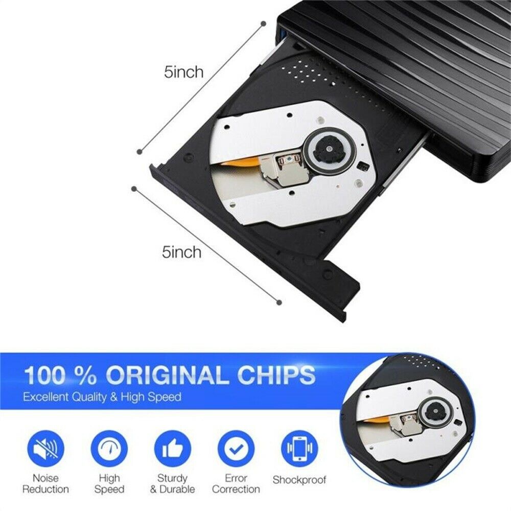 2 In 1 External Drive Burner CD RW DVD ROM Burner Reader Writer Optical Player
