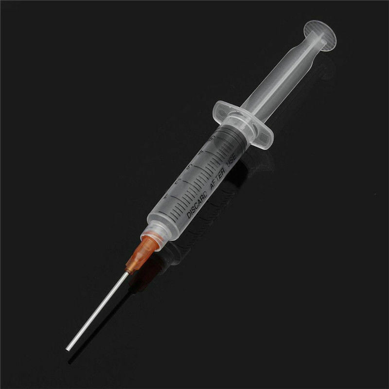 5PCS 5ml Disposable Sterile Syringe Crimp Chemical Needle Tips For Glue Oil Ink