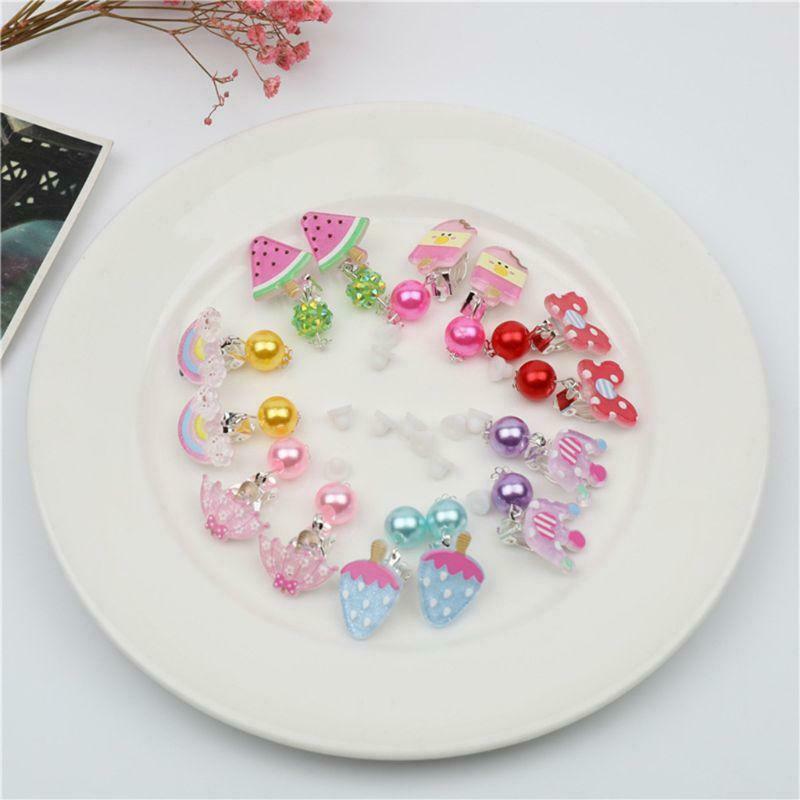 7 Pairs Mini Lovely Ear Clips for Girls Hypoallergenic Kids No Piercing Earrings