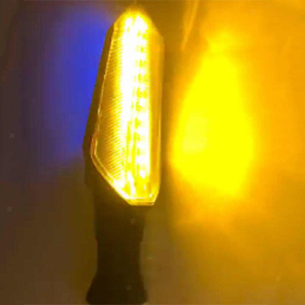 1 Pair Flowing Motorbike LED Turn Signal Lights Turning Indicators Yellow