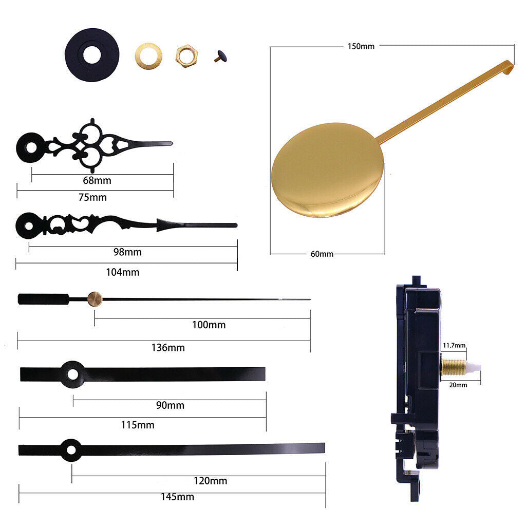 Pendulum Chime Quartz Clock Mechanism Movement DIY Repair Part Accessories Set