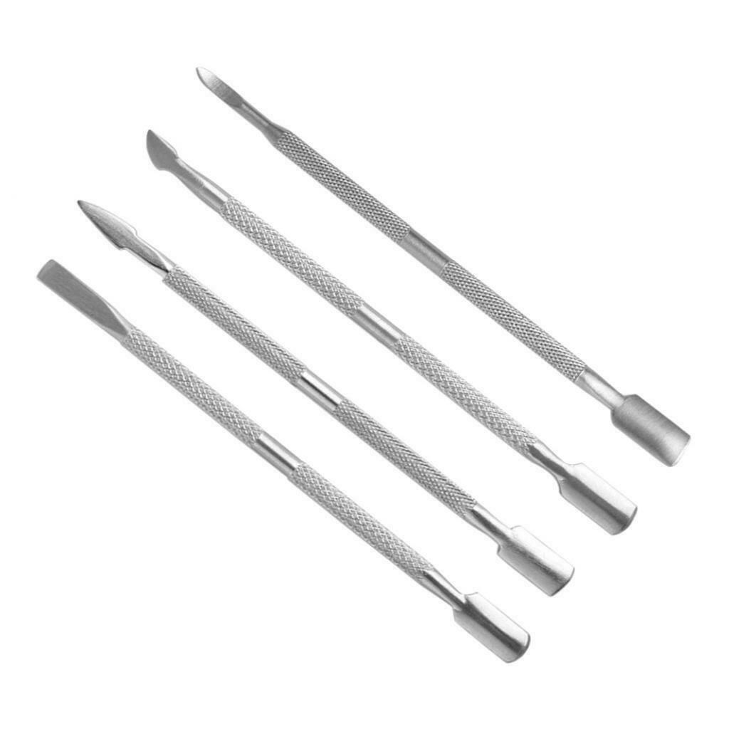 4 Packs Stainless Steel Cuticle Pusher Nail Dead Skin Callus Remover Set