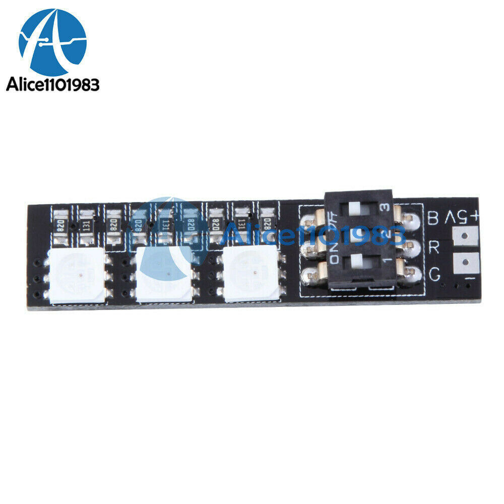 4PCS 3-LED RGB 5050 Light Lamp Board 5V 3S 4S 7 Colors Switch for RC QAV250 FPV