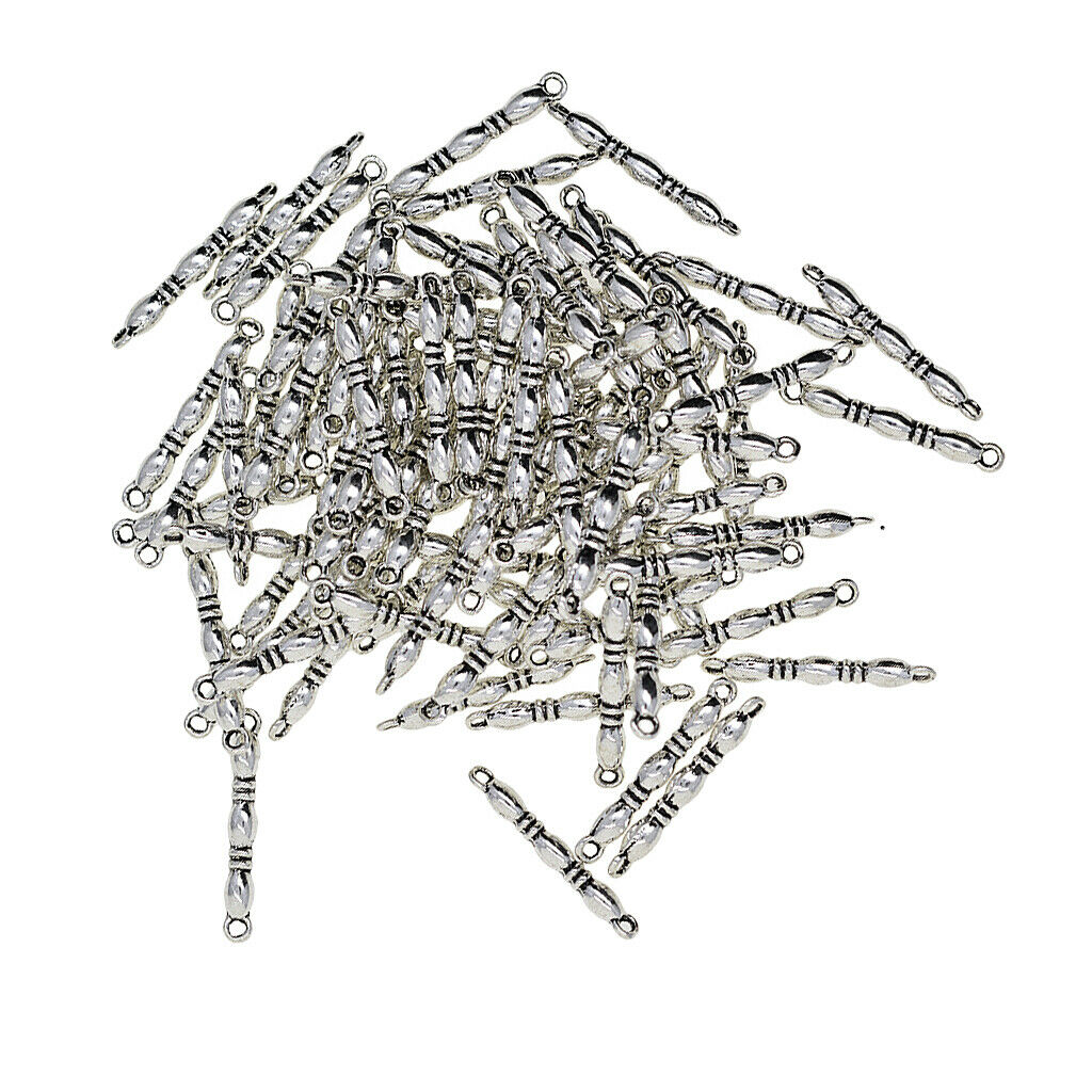 100pcs Alloy Straight Bar Connectors Jewelry Findings Charms Accessories