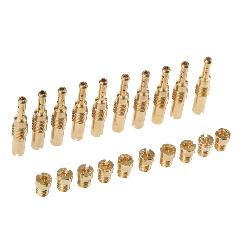 10Pcs Slow/Pilot Jet & 10Pcs Carburetor Main Jet Kit for PWK  OKO CVK