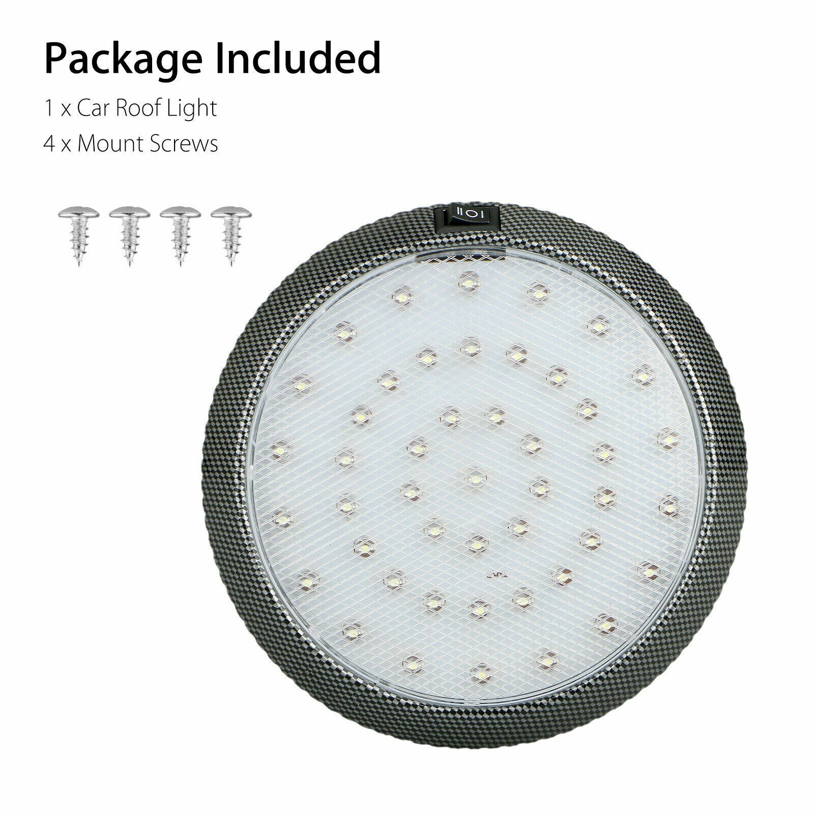 DC 12V White 46 LED Car Auto Round Dome Roof Ceiling Light Interior Bright White