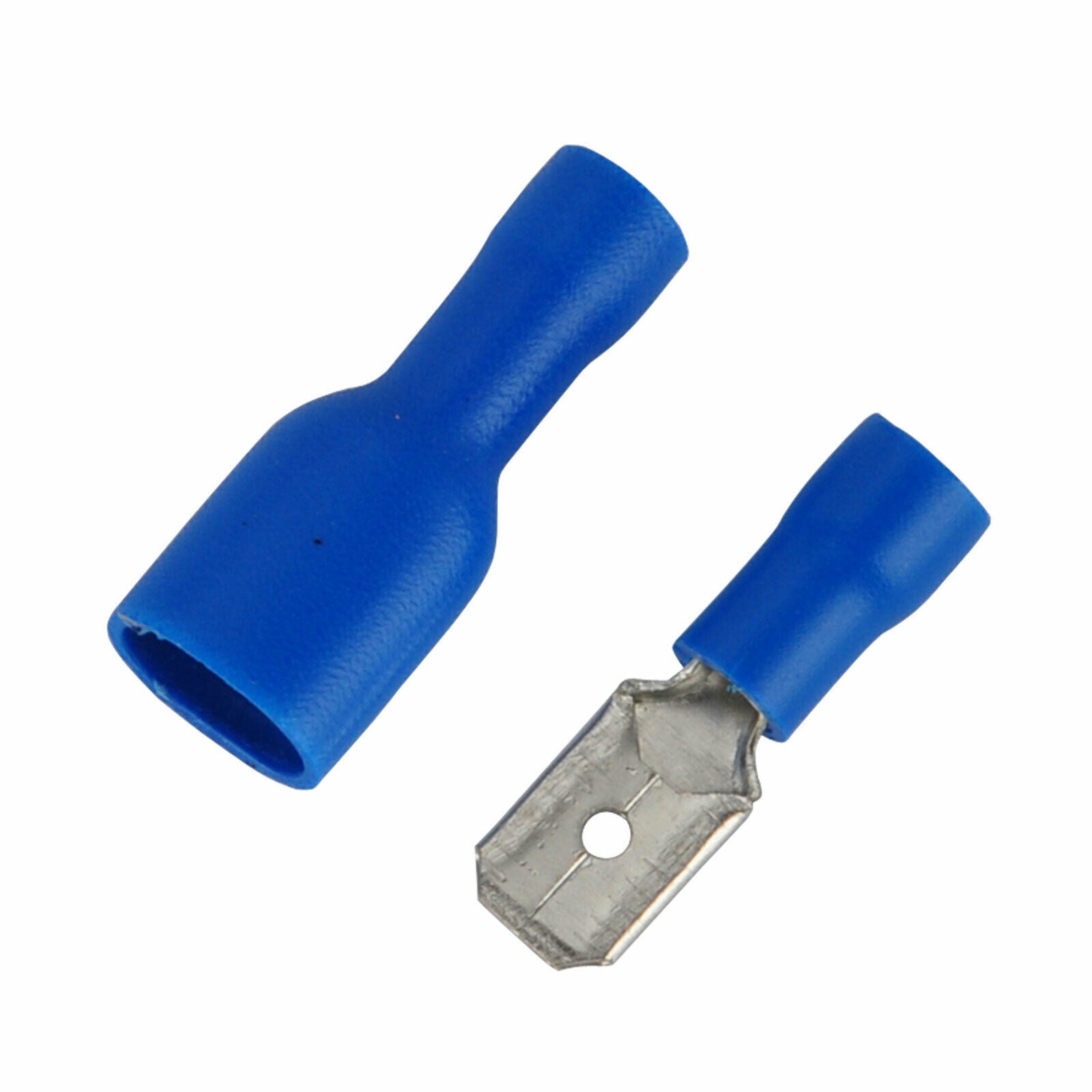 100pcs Blue Insulated Spade Electrical Wire Cable Connector Crimp Terminal Kit