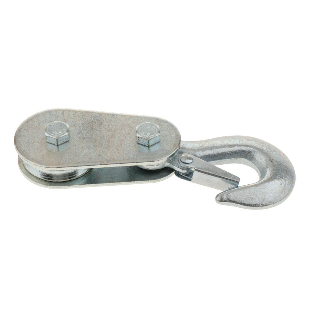 2 Ton Lifting Pulley Winch Hoist Block Hook W/Safety Clip Drop Forged Steel
