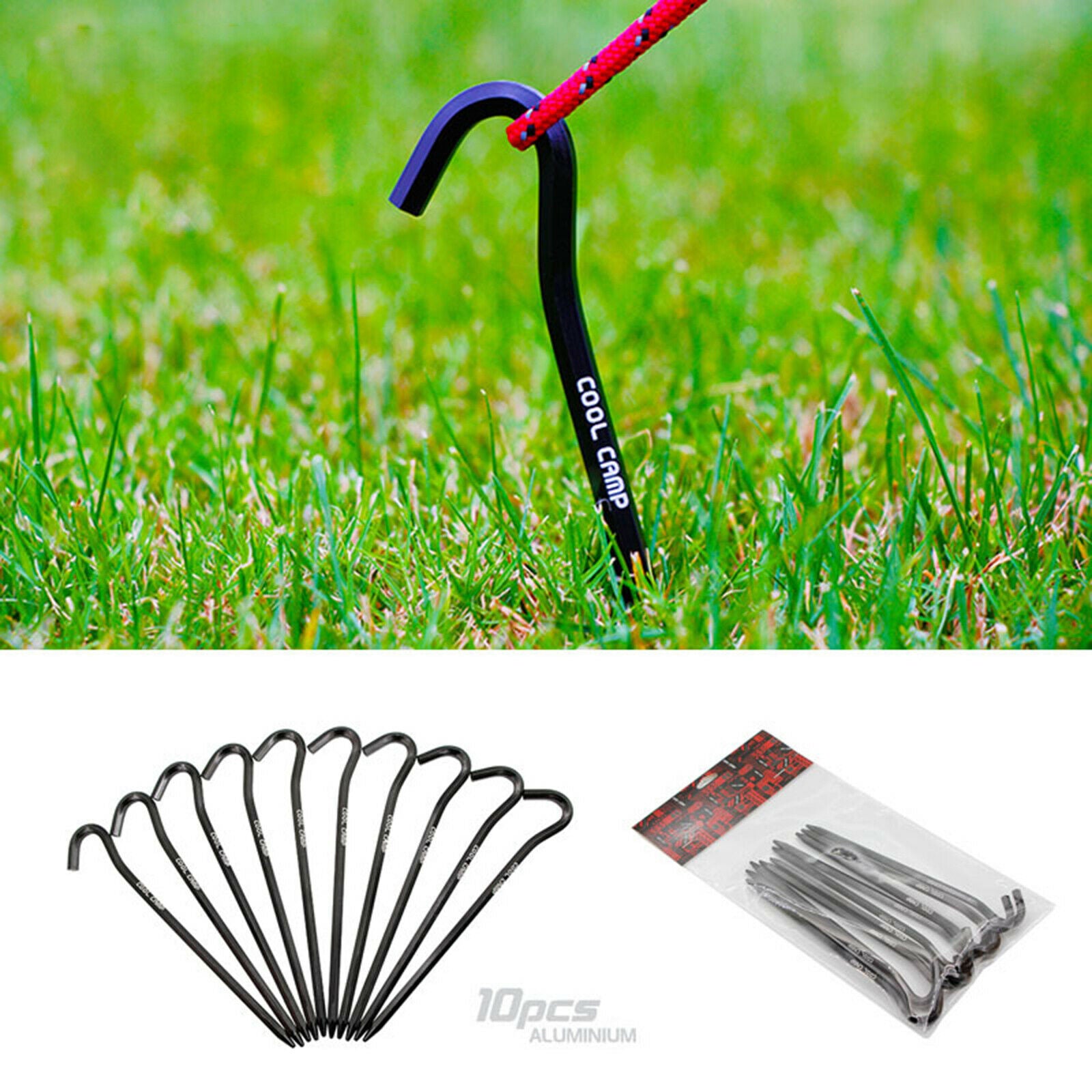10x Metal Tent Stakes Outdoor Camping Garden Fence Ground Pegs 7 inches Long