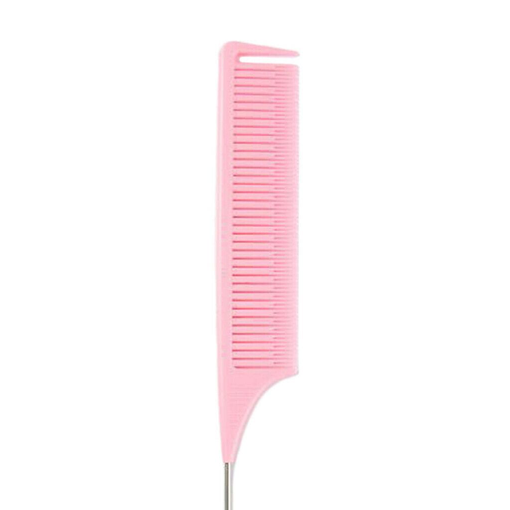 2x ABS Heat-resistant Weave Highlighting Foiling Hair Comb Salon Combs Pink