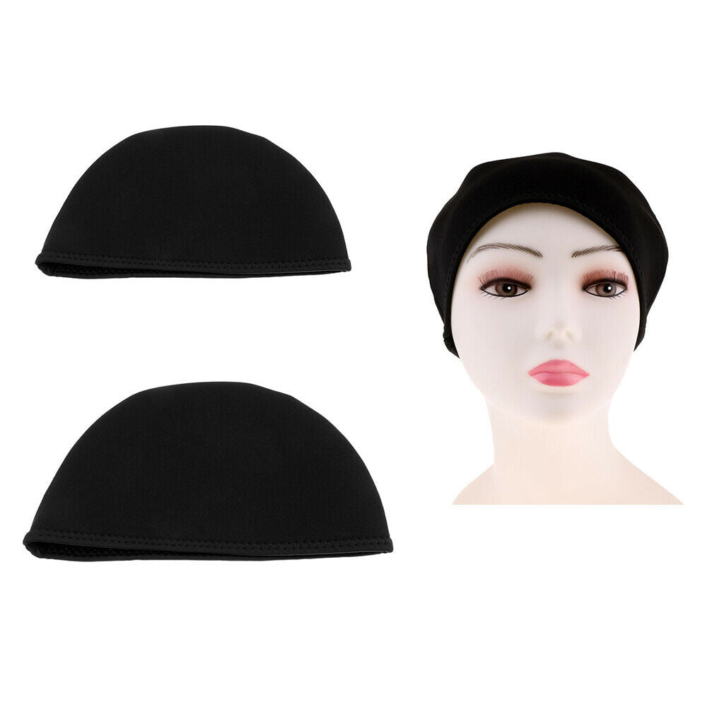 2Pcs 2mm Neoprene Men Women Beanie Hat Super Stretchy Warm Waterproof Swimming