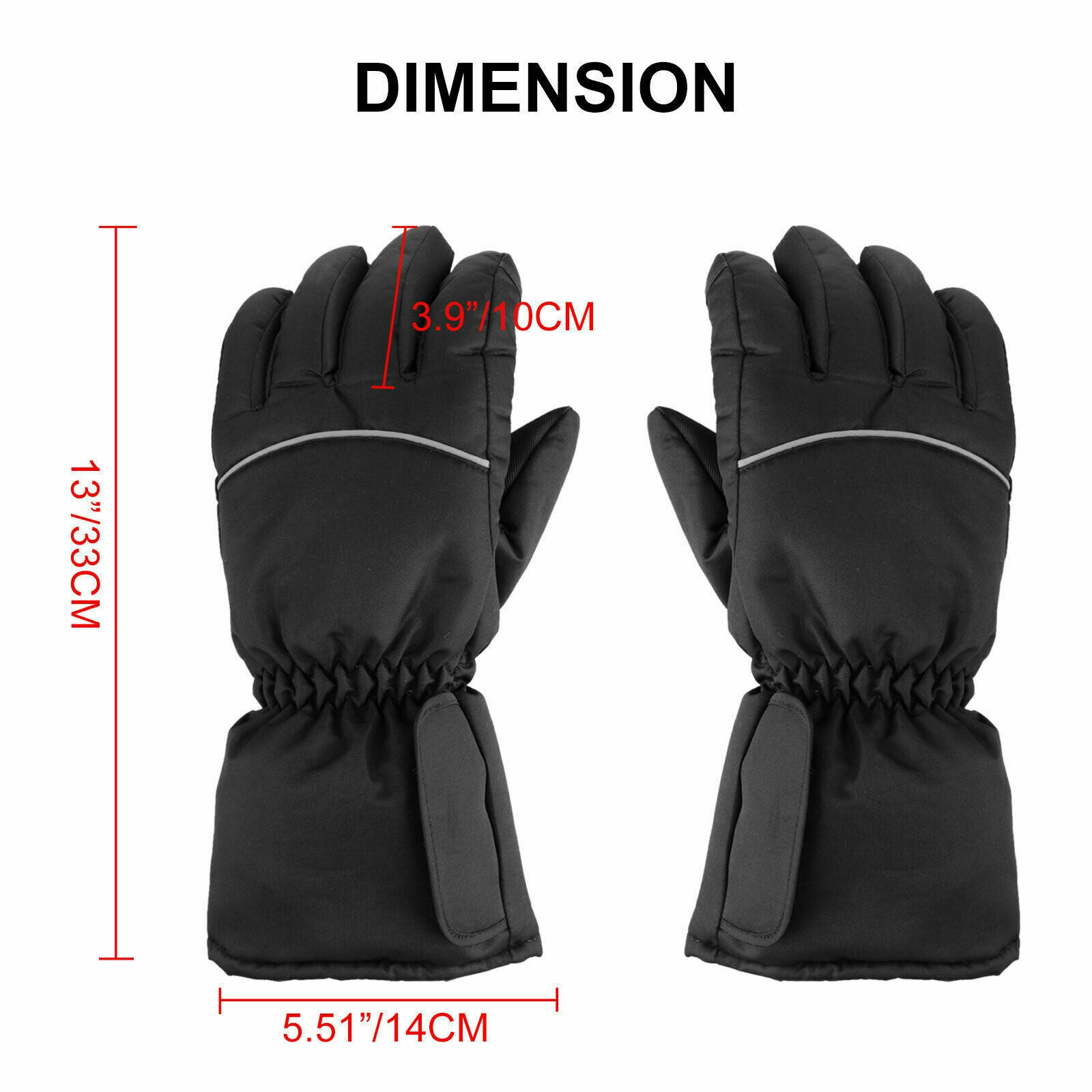 Warm Thermal Heated Gloves Touch Screen for Men Women BMX UTV Outdoor Ski