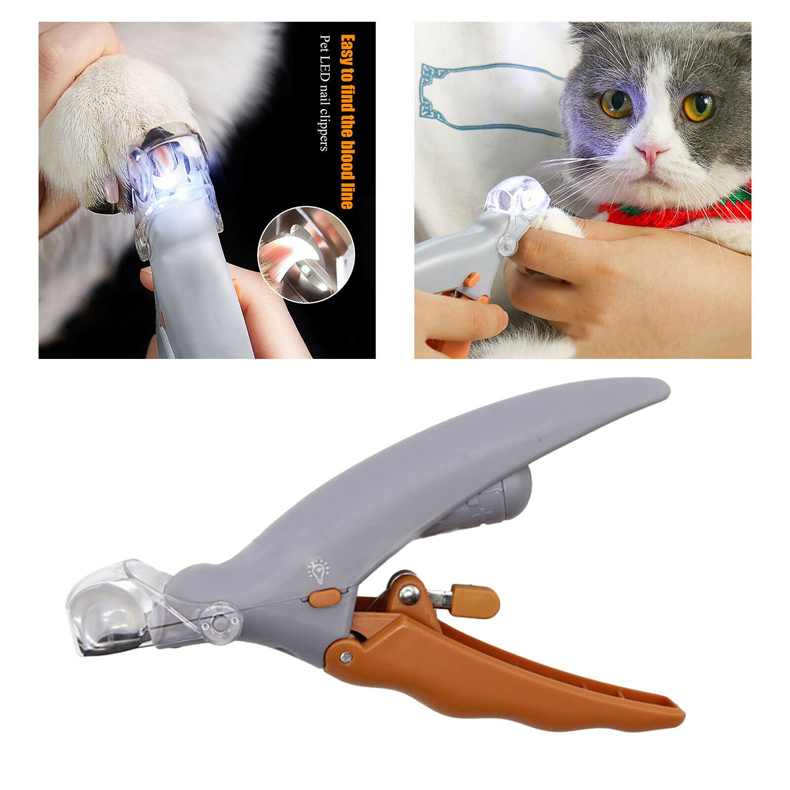 Professional safety nail cutters and clippers for pets with LED