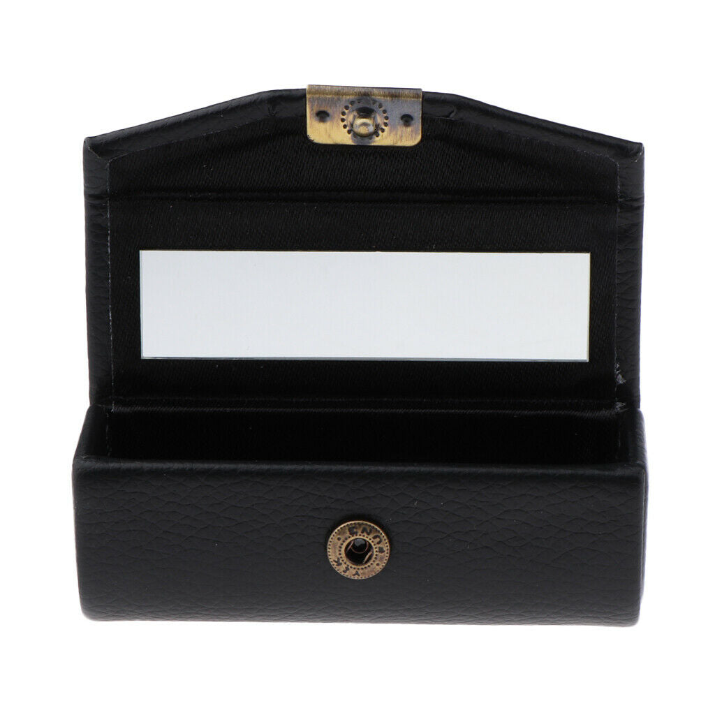 2 X Premium Leather Lipstick Case Organizer Box with Mirror for Bag