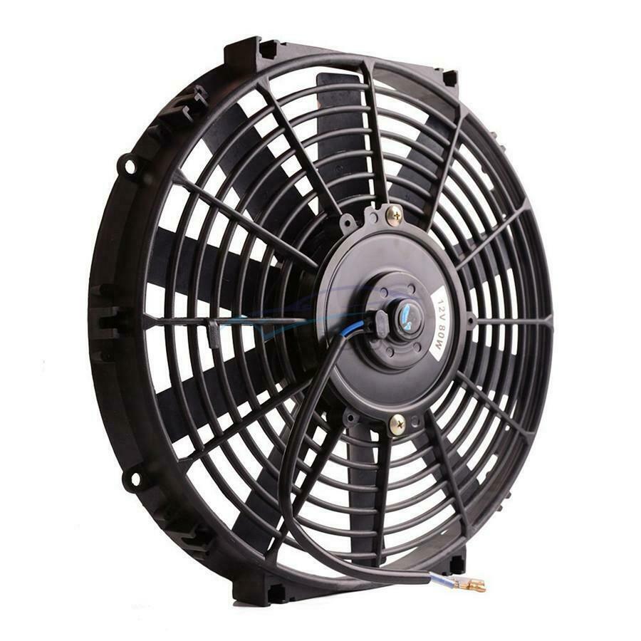 1 Set 80W 12V 1730 CFM Black Car Electric Radiator Cooling Fan With Mounting Kit