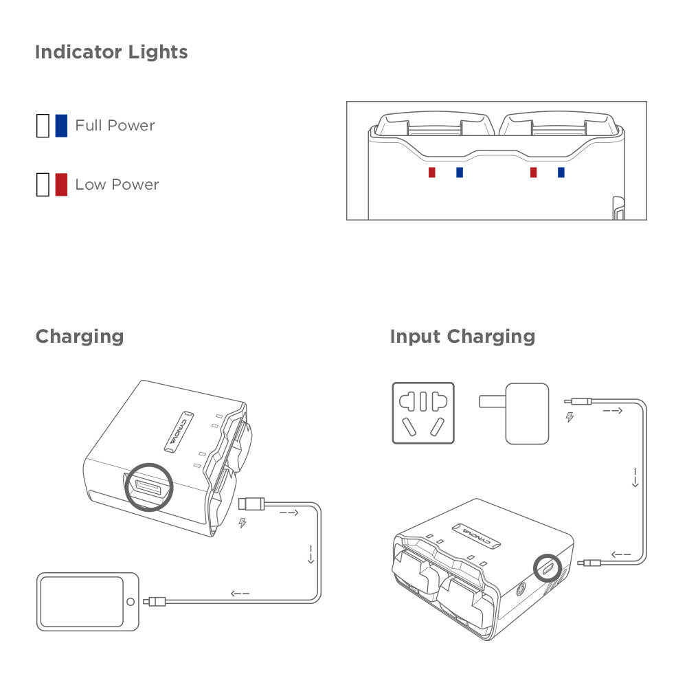 Two Way Charging Hub Battery Charger for DJI Mavic Mini 2 Mini Drone Part