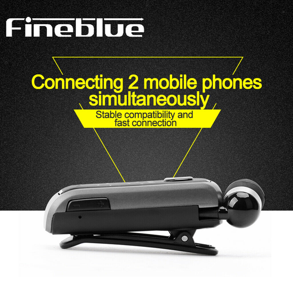 Bluetooth Headset Headphone Clip-on Earphone Sport Universal Earpiece Black