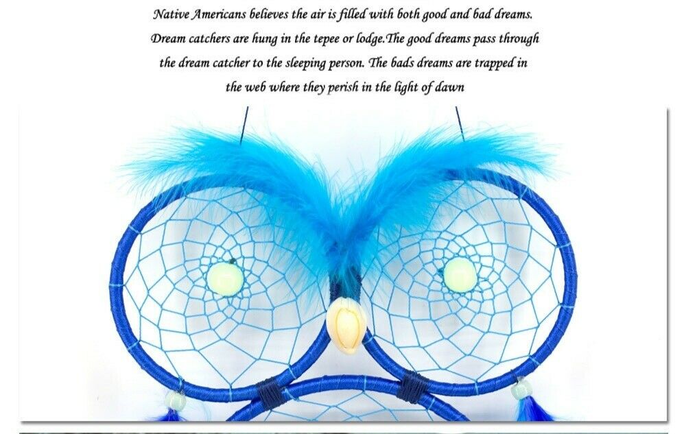 Dream Catcher Owl Luminous Glow In Dark Feather Wall Hanging Decoration Pendant