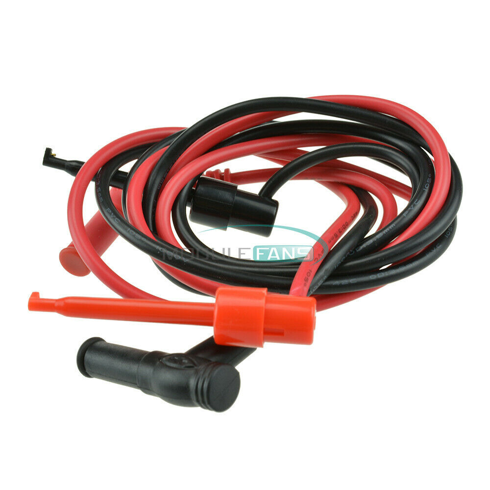 1Pair Test Hook Clip Probe Banana Plug For Multimeter Test Equipment Black/Red