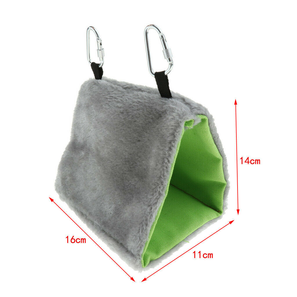 Plush Bird Hammock Hanging Snuggle Cave Hut Bird Parrot Hideaway (11x16x14cm)