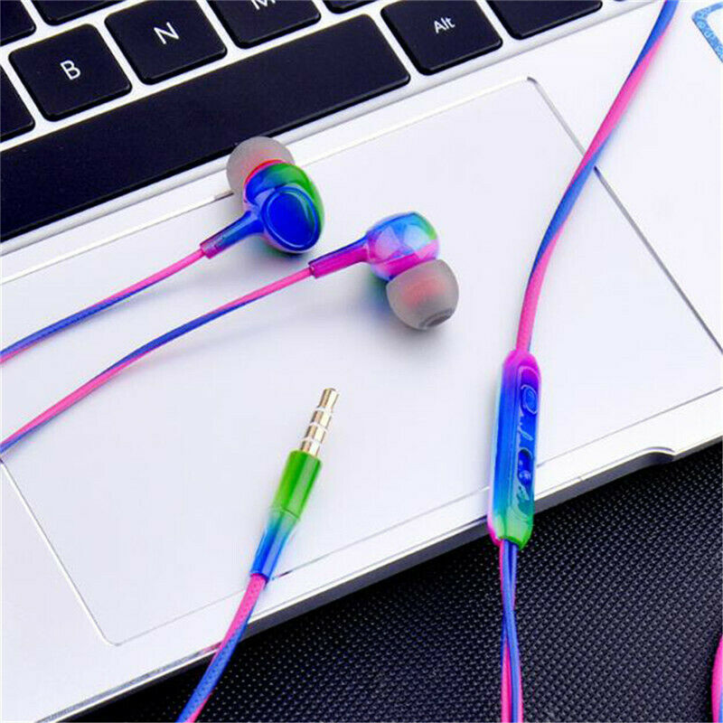 Sport Headsets Bass Gradient Wired In Ear Phones with Mic Music Earp NTAUBDDD