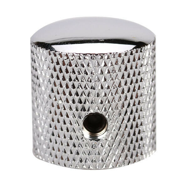 2x Chrome Plated Metal Domed Volume Tone Control Knobs Electric Guitar Part