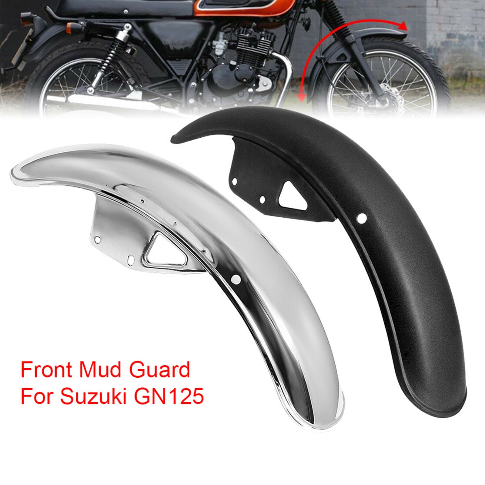Motorcycle Fender Mud Dirt Splash Guard Wheel Cover for Suzuki GN125 Chrome