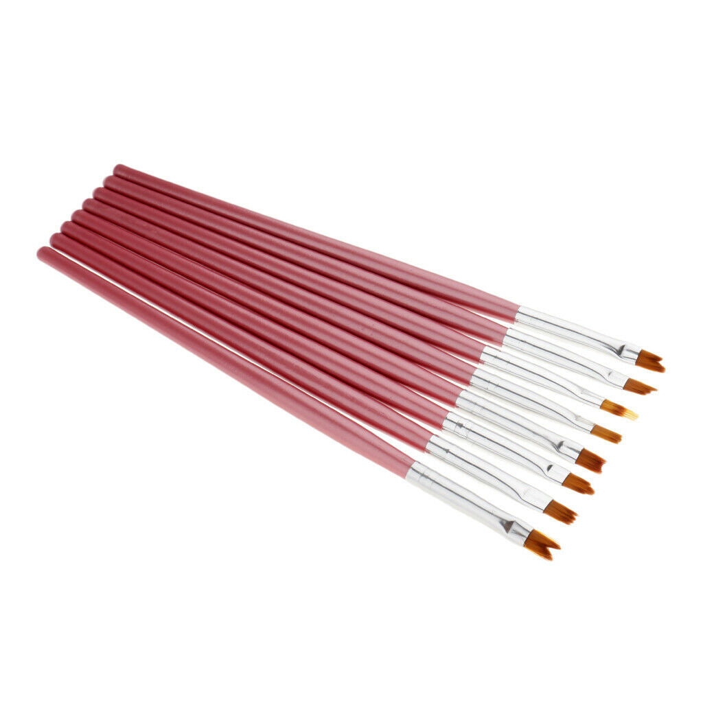 8 Piece Nail Art Design Drawing UV Gel Painting Polish Brush Kit Manicure