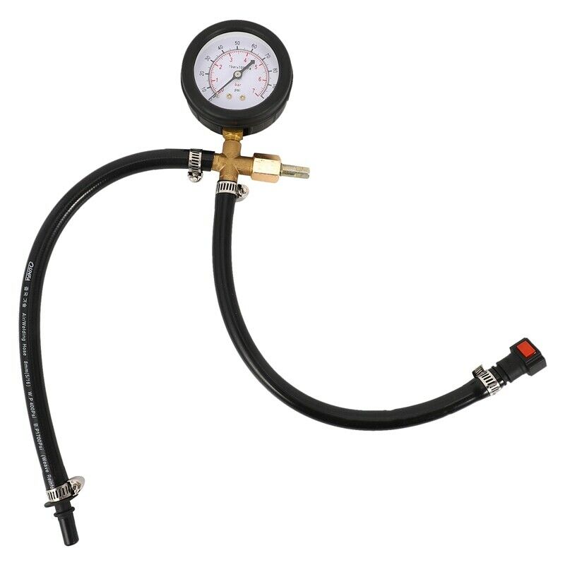 Connected Fuel Injection Pump Pressure Tester Gauge with Valve 0-100PSI O7K4K4