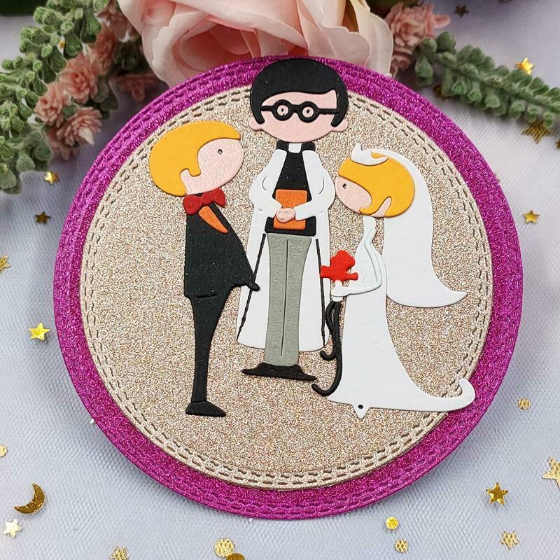 Wedding Couple Carbon Steel Cutting Dies DIY Scrapbooking Photo Album Embossing