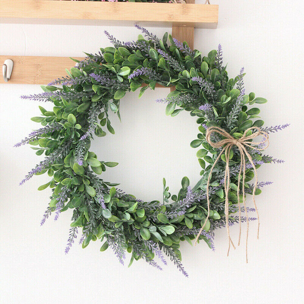 Artificial Wreaths Lavender Summer Purple Wreath Front Door Indoor Wall Decor UK