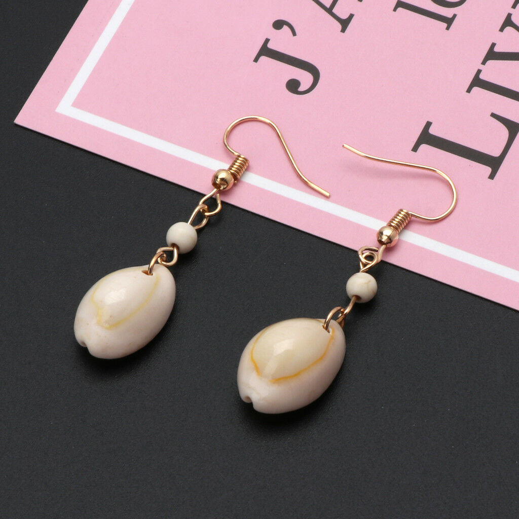Simple Natural Cowrie Shell Hook Dangle Drop Earrings For Women Fashion Jewelry
