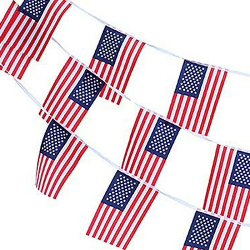 10m 30 pcs American Flag St Bunting Flag Garland Home Garden Decoration I8A9