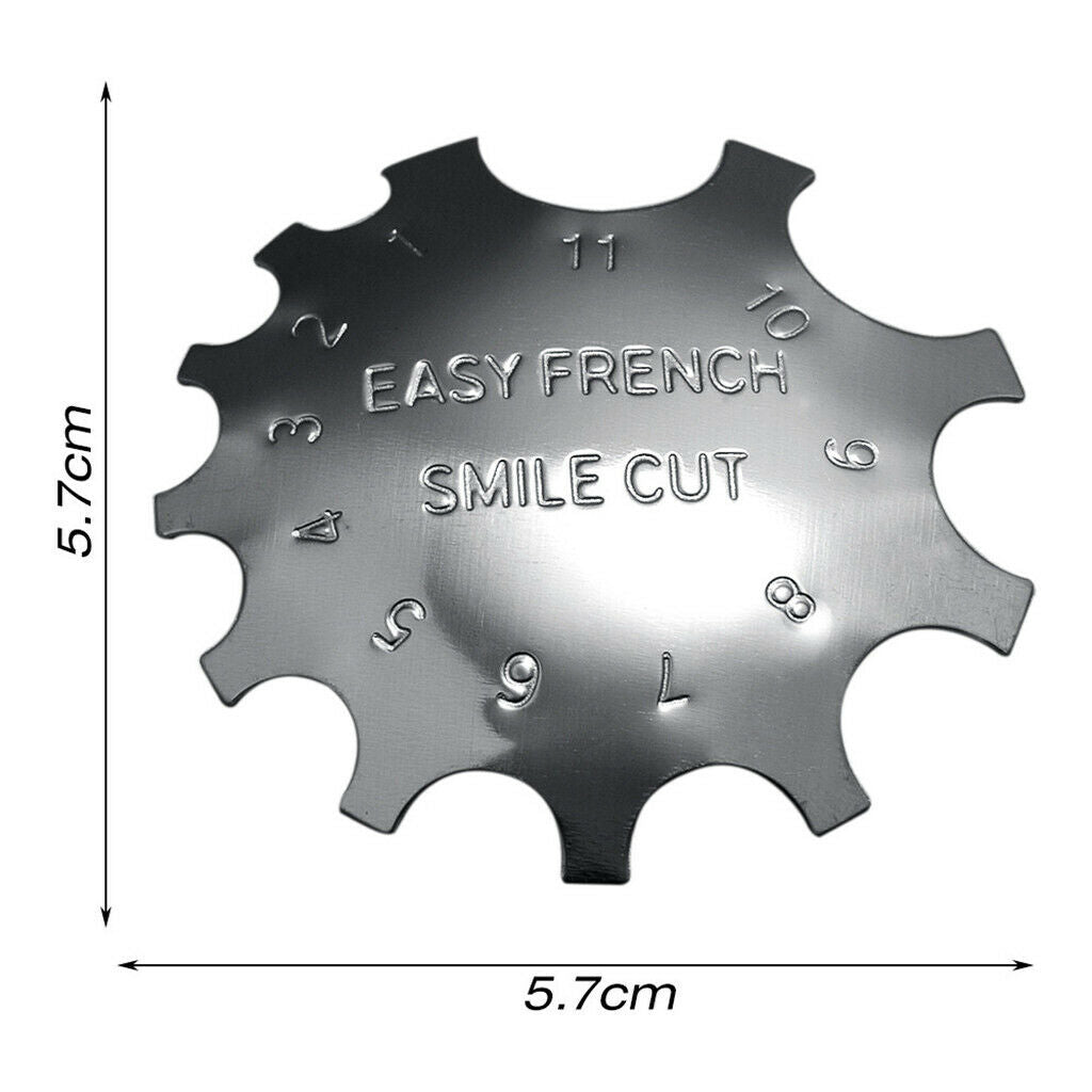 4x Stainless Steel Smile Line Trimmer French Nail Art Trimming Stencil Forms